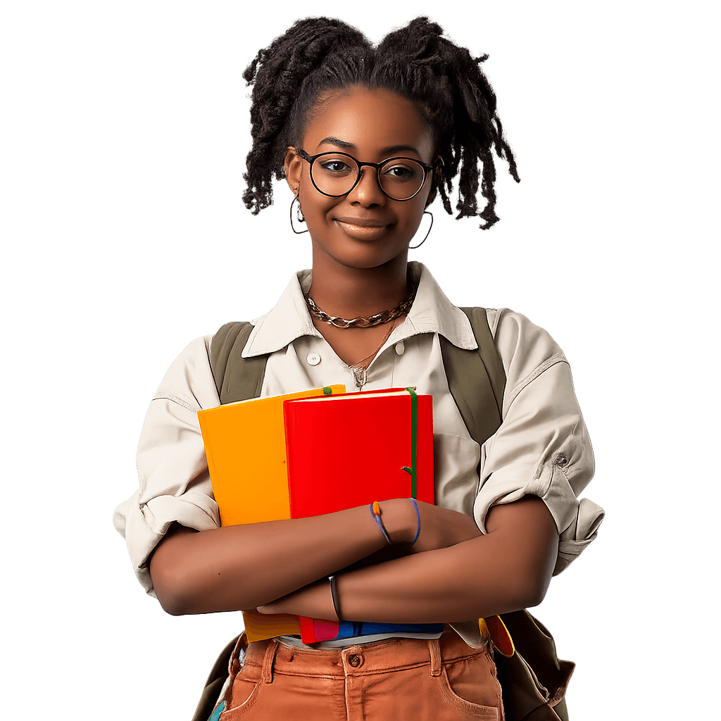 A ZIMSEC Form 4 student revising on a laptop with Dzidza
